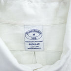 Brooks Brothers Short Sleeve Button-Down Linen Shirt White M Regular 100% Linen Pocket