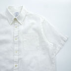 Brooks Brothers Short Sleeve Button-Down Linen Shirt White M Regular 100% Linen Pocket