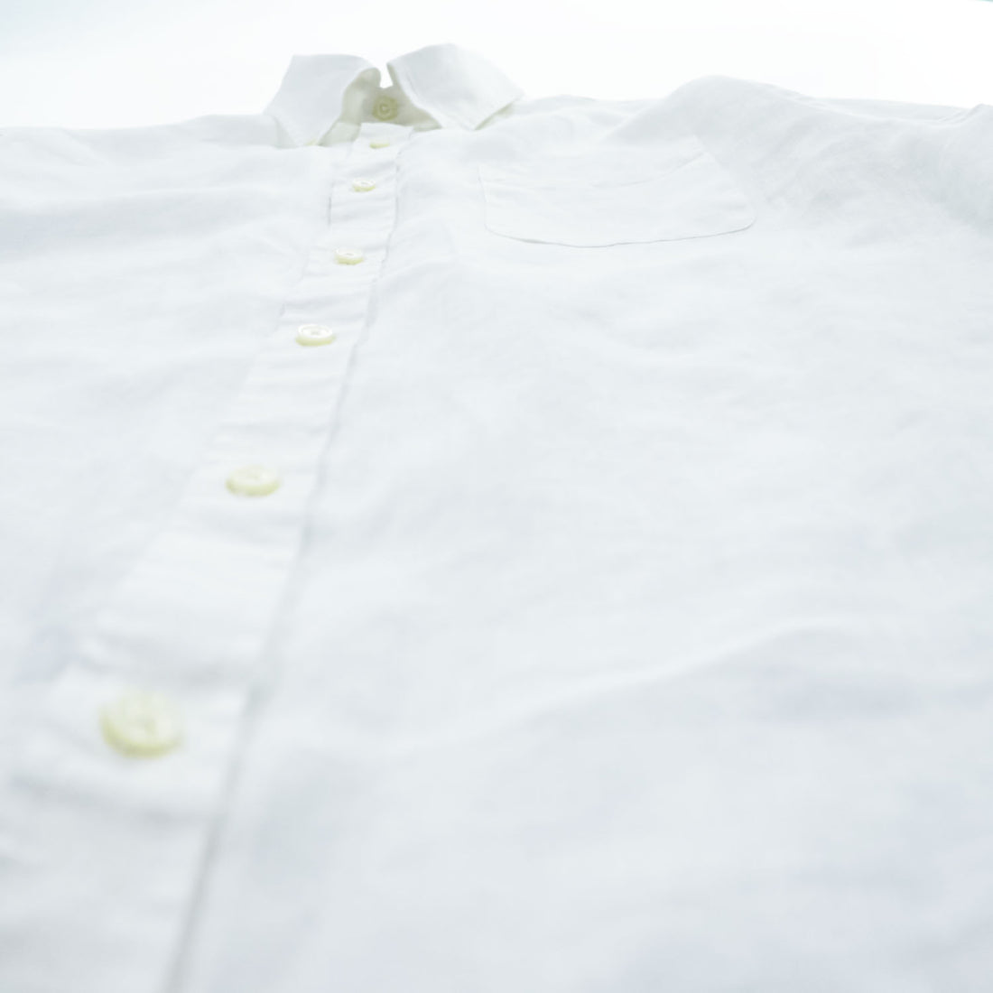 Brooks Brothers Short Sleeve Button-Down Linen Shirt White M Regular 100% Linen Pocket