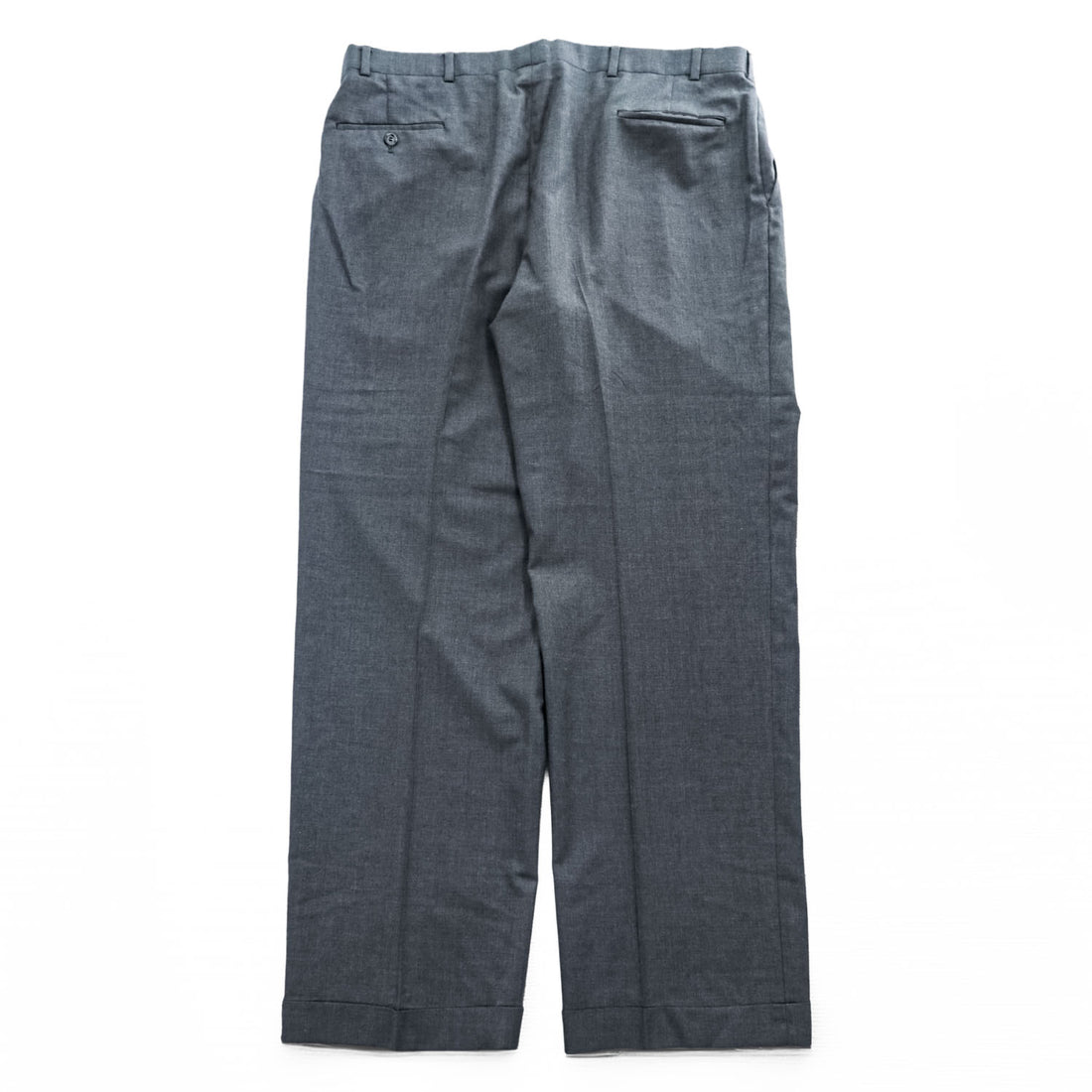 Vintage Burberrys (Saks Fifth Ave) Loro Piana Super 100's Wool Dress Trousers Charcoal Gray 2-Pleat Cuffed W100cm XL Made in USA
