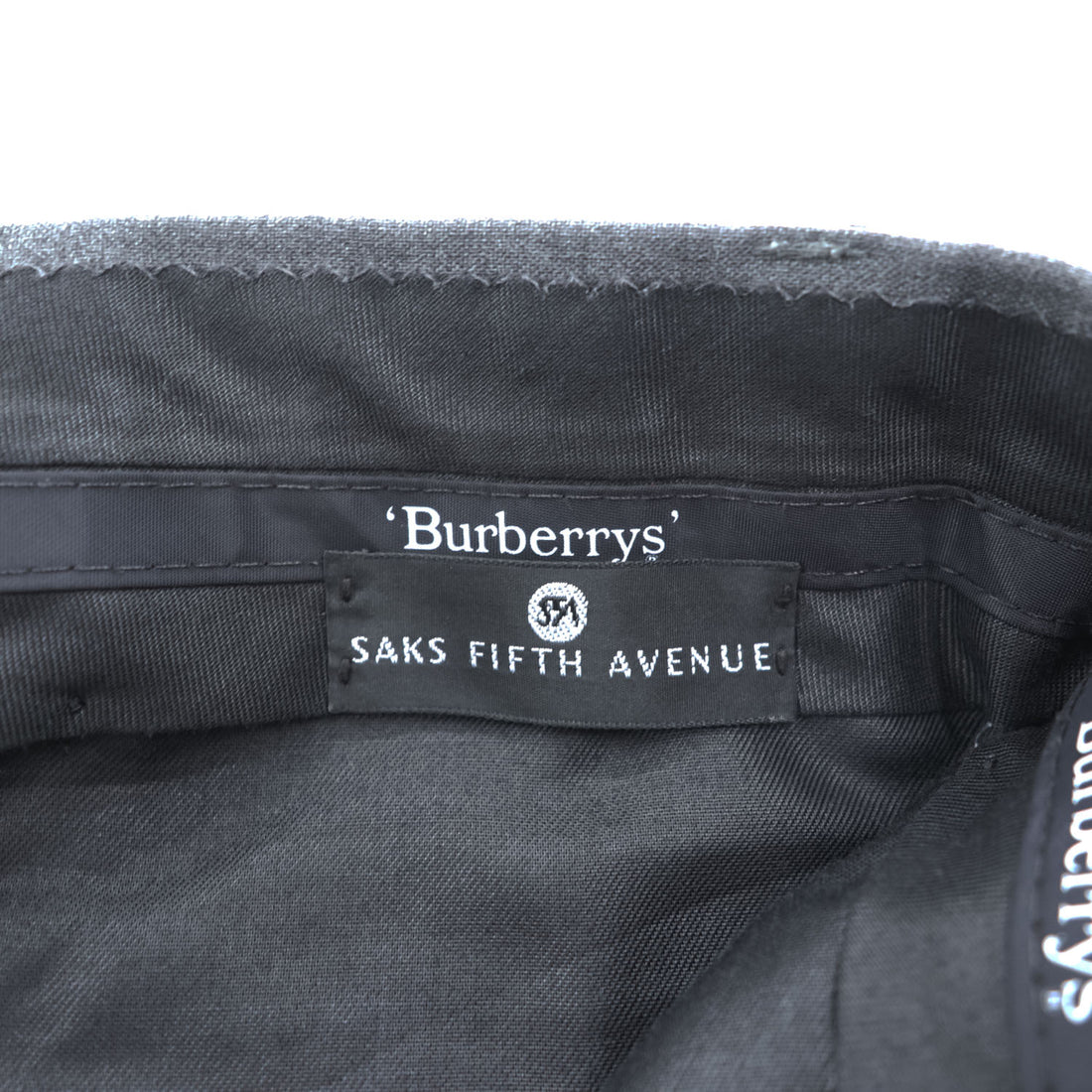 Vintage Burberrys (Saks Fifth Ave) Loro Piana Super 100's Wool Dress Trousers Charcoal Gray 2-Pleat Cuffed W100cm XL Made in USA