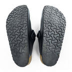 Birkenstock Boston Black Leather Clog Sandals Cork Footbed Suede Insole Buckle EU41 / JP26.5cm