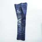 TOLQ Japan Made Transfer Print Denim Pants Jeans S Indigo Blue Tronpe L’oeil Printed Stretch Easy Trousers 60s 1967Model TA-5001
