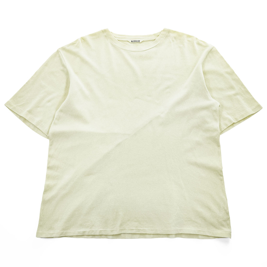 AURALEE 日本製 半袖 メッシュ Tシャツ COTTON MESH TEE 4 ベージュ A23ST02CM