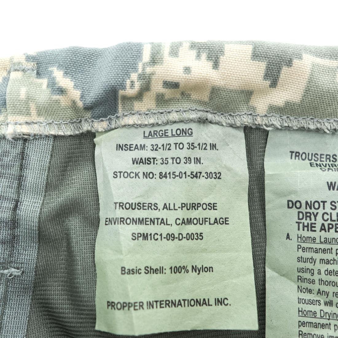 US AIR FORCE APECS ABU 米軍 カーゴ ワークパンツ L カーキ 防水 デジタルタイガーカモ 8415-01-547-3032