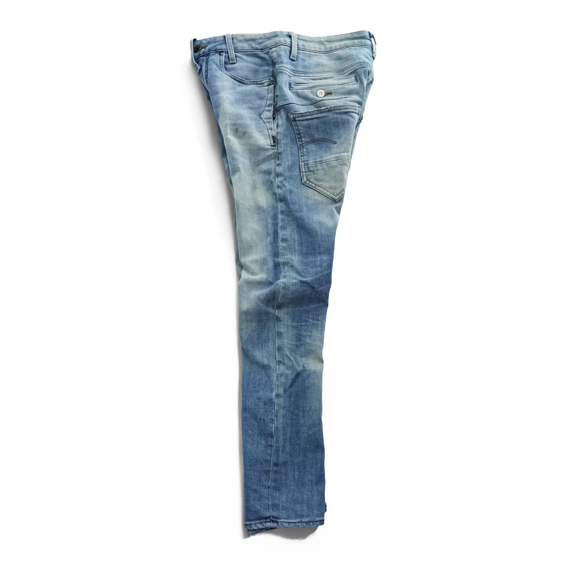 G-Star RAW D-STAQ 3D SKINNY Jeans Light Blue Washed Denim Button Fly W27 L32