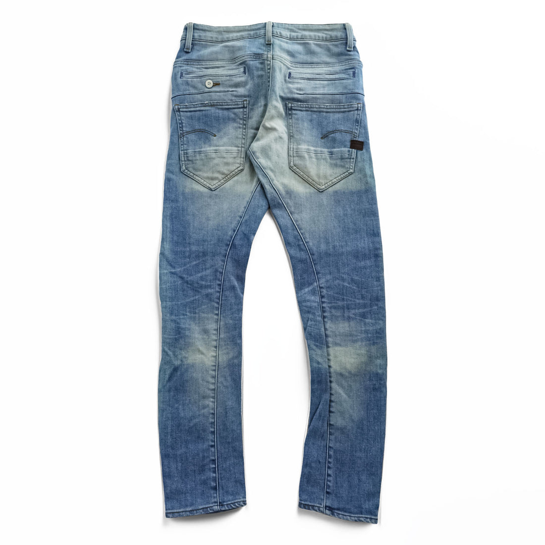 G-Star RAW D-STAQ 3D SKINNY Jeans Light Blue Washed Denim Button Fly W27 L32