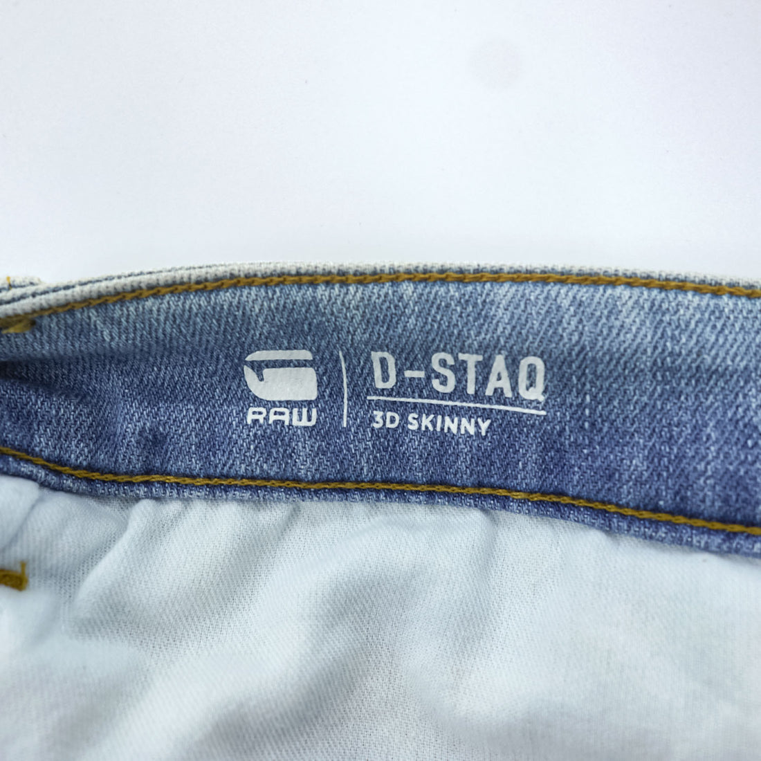 G-Star RAW D-STAQ 3D SKINNY Jeans Light Blue Washed Denim Button Fly W27 L32