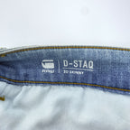 G-Star RAW D-STAQ 3D SKINNY Jeans Light Blue Washed Denim Button Fly W27 L32