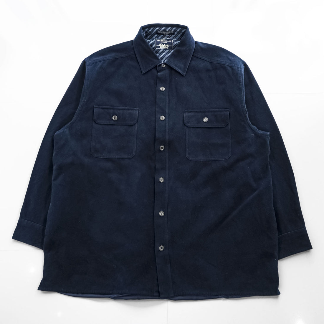 Levi's モールスキン シャツジャケット 長袖ワークシャツ XL ネイビー ビッグサイズ