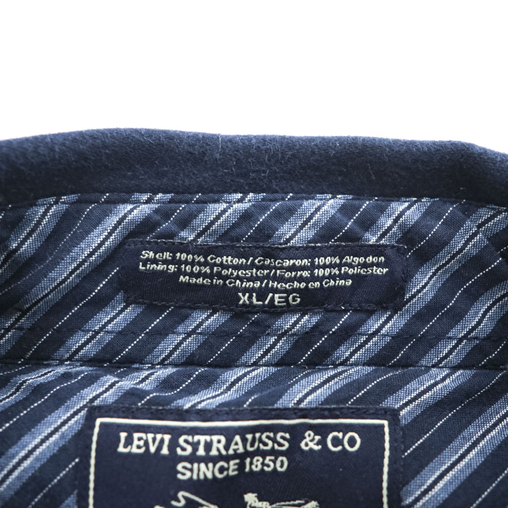 Levi's モールスキン シャツジャケット 長袖ワークシャツ XL ネイビー ビッグサイズ
