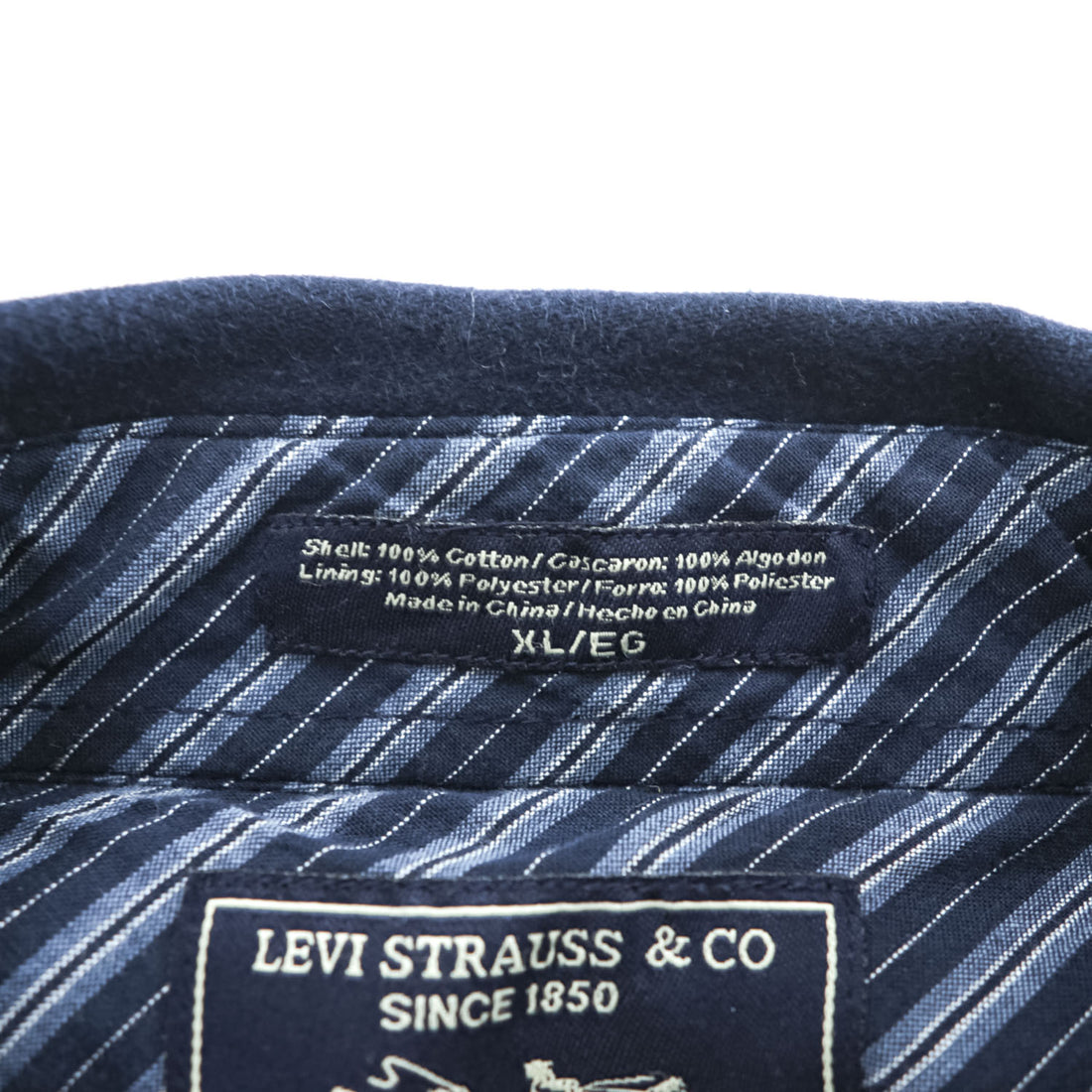 Levi's モールスキン シャツジャケット 長袖ワークシャツ XL ネイビー ビッグサイズ
