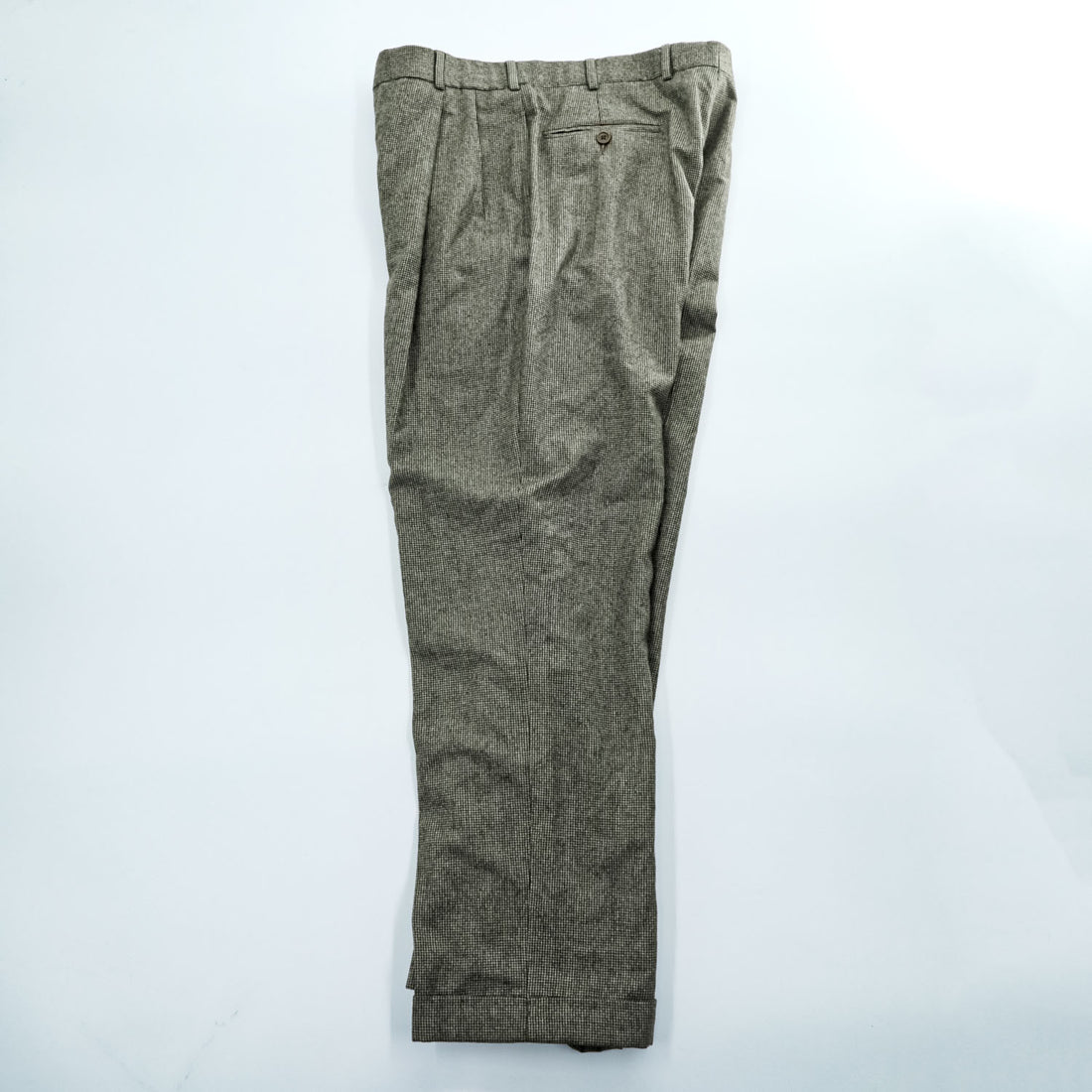 Brooks Brothers Slacks Pants L Brown Wide 2-Tuck Pleated Double Cuff 346 Gun Club Checked