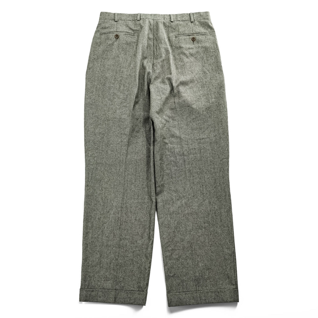 Brooks Brothers Slacks Pants L Brown Wide 2-Tuck Pleated Double Cuff 346 Gun Club Checked