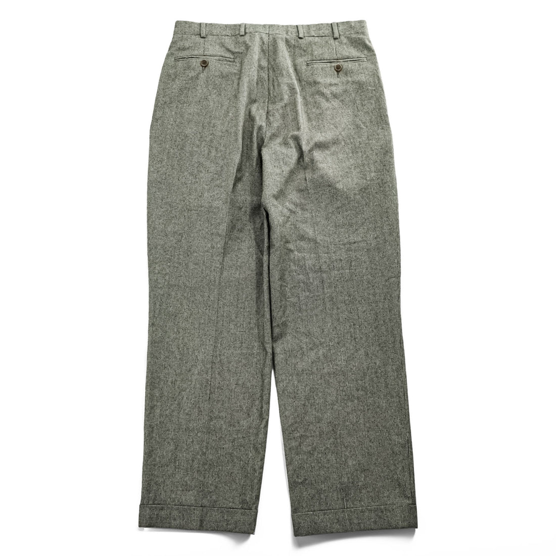 Brooks Brothers Slacks Pants L Brown Wide 2-Tuck Pleated Double Cuff 346 Gun Club Checked