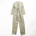 MASU Linen 100% SLEEPING JUMP SUITS Beige Drawstring Waist Pocket Size 46 (JP M)