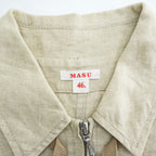 MASU Linen 100% SLEEPING JUMP SUITS Beige Drawstring Waist Pocket Size 46 (JP M)