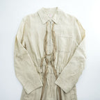 MASU Linen 100% SLEEPING JUMP SUITS Beige Drawstring Waist Pocket Size 46 (JP M)