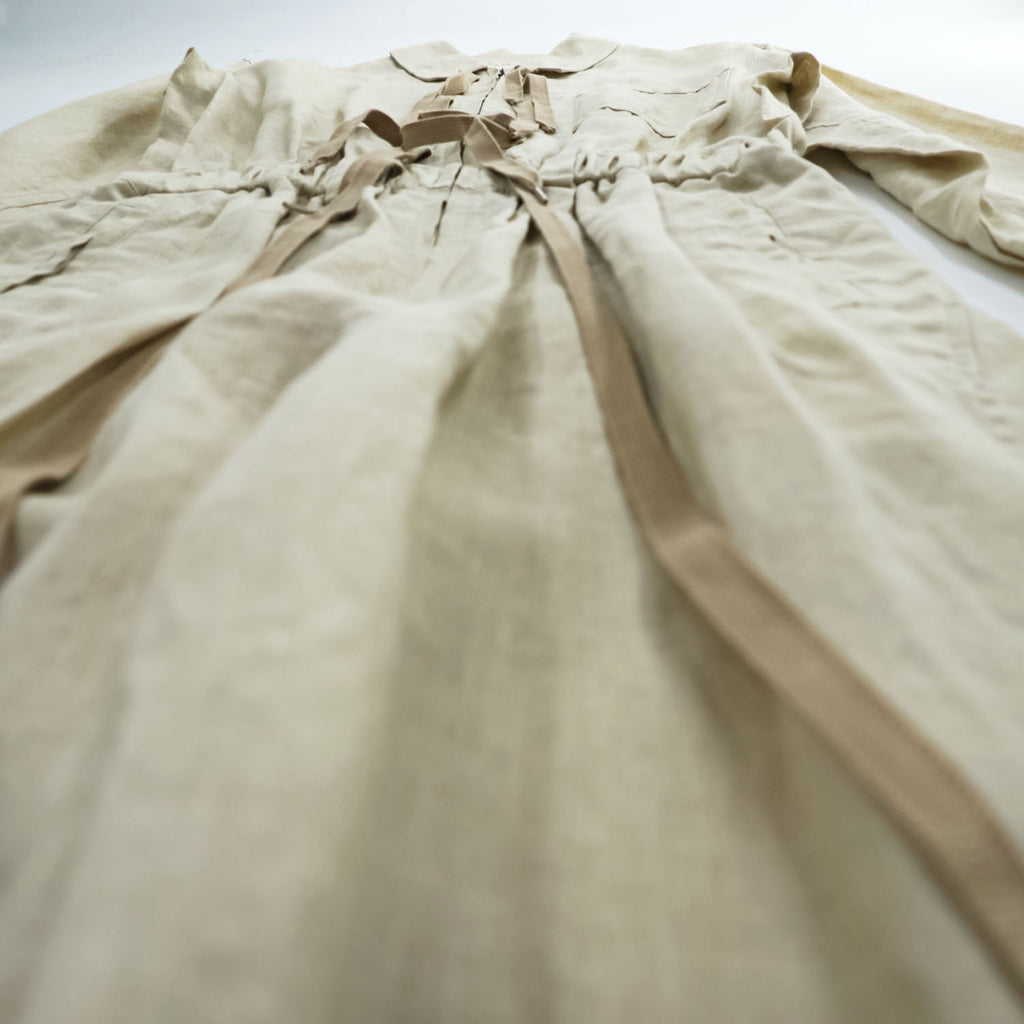 MASU Linen 100% SLEEPING JUMP SUITS Beige Drawstring Waist Pocket Size 46 (JP M)