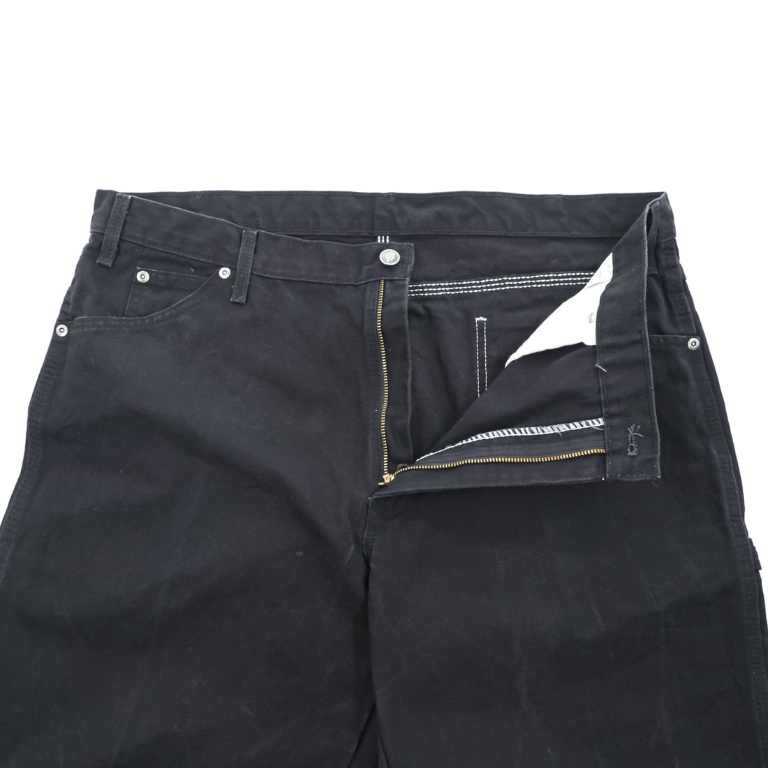 Dickies Relaxed Fit Black Cotton Carpenter Work Pants W38 L30 (W98cm)