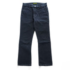 HURRAY HURRAY Black/Charcoal Cotton Stretch Chino Flare Pants Frayed Hem Made in Japan W77cm (M)