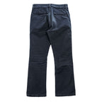 HURRAY HURRAY Black/Charcoal Cotton Stretch Chino Flare Pants Frayed Hem Made in Japan W77cm (M)