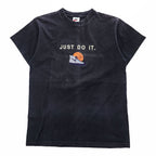 NIKE 90年代 USA製 ヴィンテージ Tシャツ M ブラック フェード 刺繍 JUST DO IT. バスケット グラフィック プリント