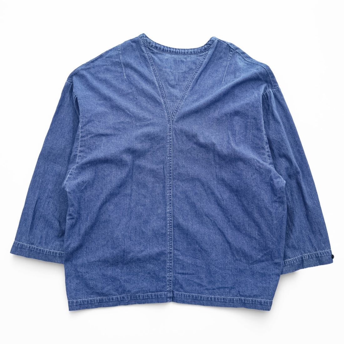 NEON SIGN プルオーバー スモックシャツ 長袖 スキッパーシャツ デニム FREEDOM FLARED MEXICANDENIM SHIRT カンガルーポケット 523 日本製