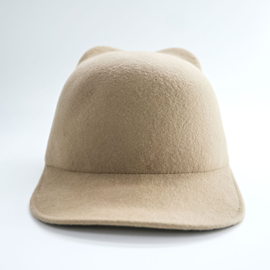BODYSONG. Made in Japan Cap, Beige, EARWCAP molded wool hat BS239706
