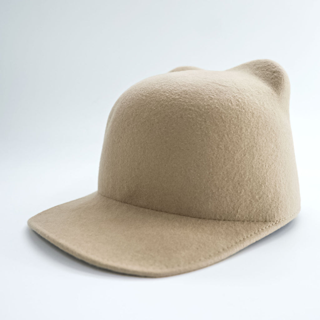 BODYSONG. Made in Japan Cap, Beige, EARWCAP molded wool hat BS239706