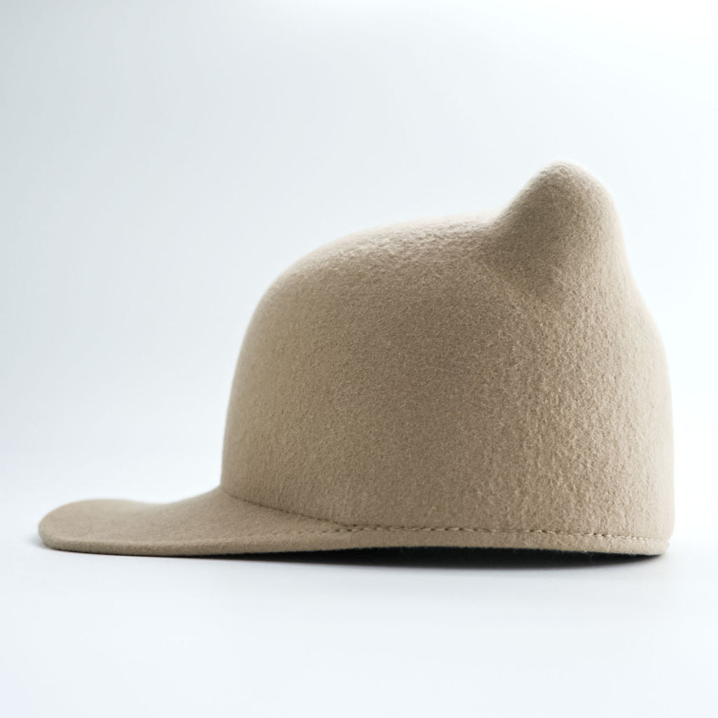 BODYSONG. Made in Japan Cap, Beige, EARWCAP molded wool hat BS239706
