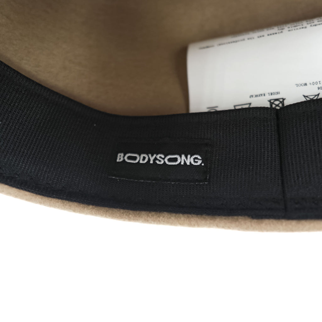 BODYSONG. Made in Japan Cap, Beige, EARWCAP molded wool hat BS239706