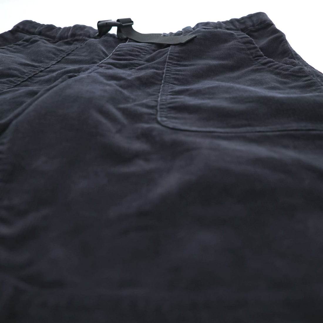 The North Face Corduroy Shorts Black L Elastic Waist Belted Back Pocket Cotton Blend NB41310