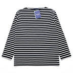 Saint James OUESSANT Breton Stripe Long Sleeve Cotton Shirt Black/White Size 5 (M-L)