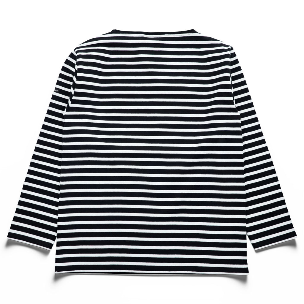 Saint James OUESSANT Breton Stripe Long Sleeve Cotton Shirt Black/White Size 5 (M-L)