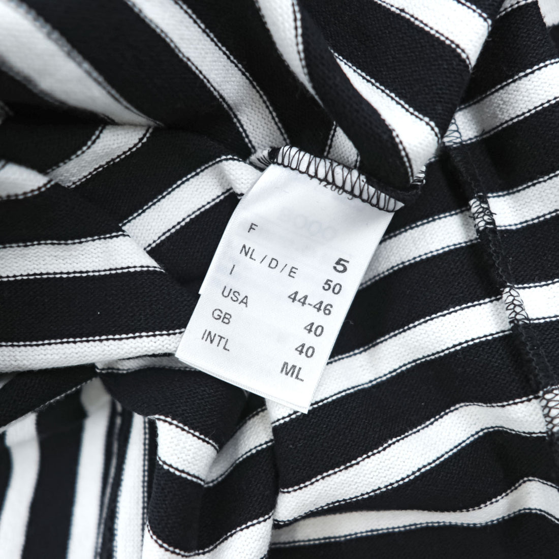 Saint James OUESSANT Breton Stripe Long Sleeve Cotton Shirt Black/White Size 5 (M-L)