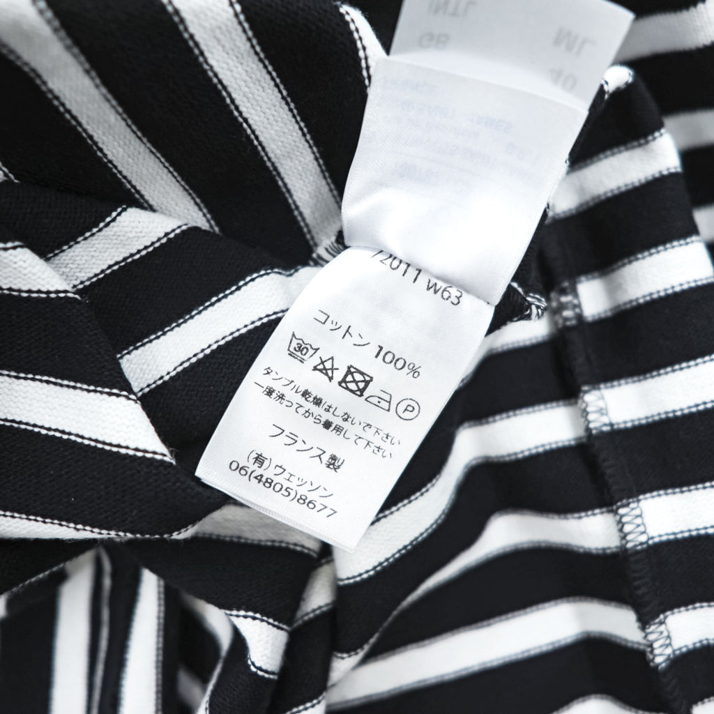 Saint James OUESSANT Breton Stripe Long Sleeve Cotton Shirt Black/White Size 5 (M-L)