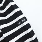 Saint James OUESSANT Breton Stripe Long Sleeve Cotton Shirt Black/White Size 5 (M-L)