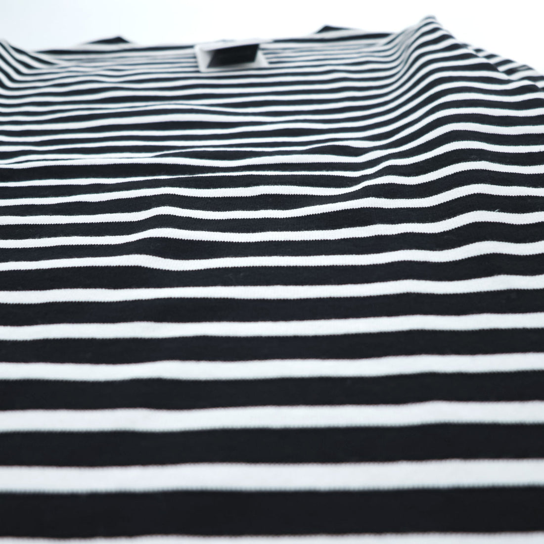 Saint James OUESSANT Breton Stripe Long Sleeve Cotton Shirt Black/White Size 5 (M-L)