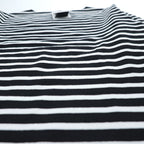 Saint James OUESSANT Breton Stripe Long Sleeve Cotton Shirt Black/White Size 5 (M-L)