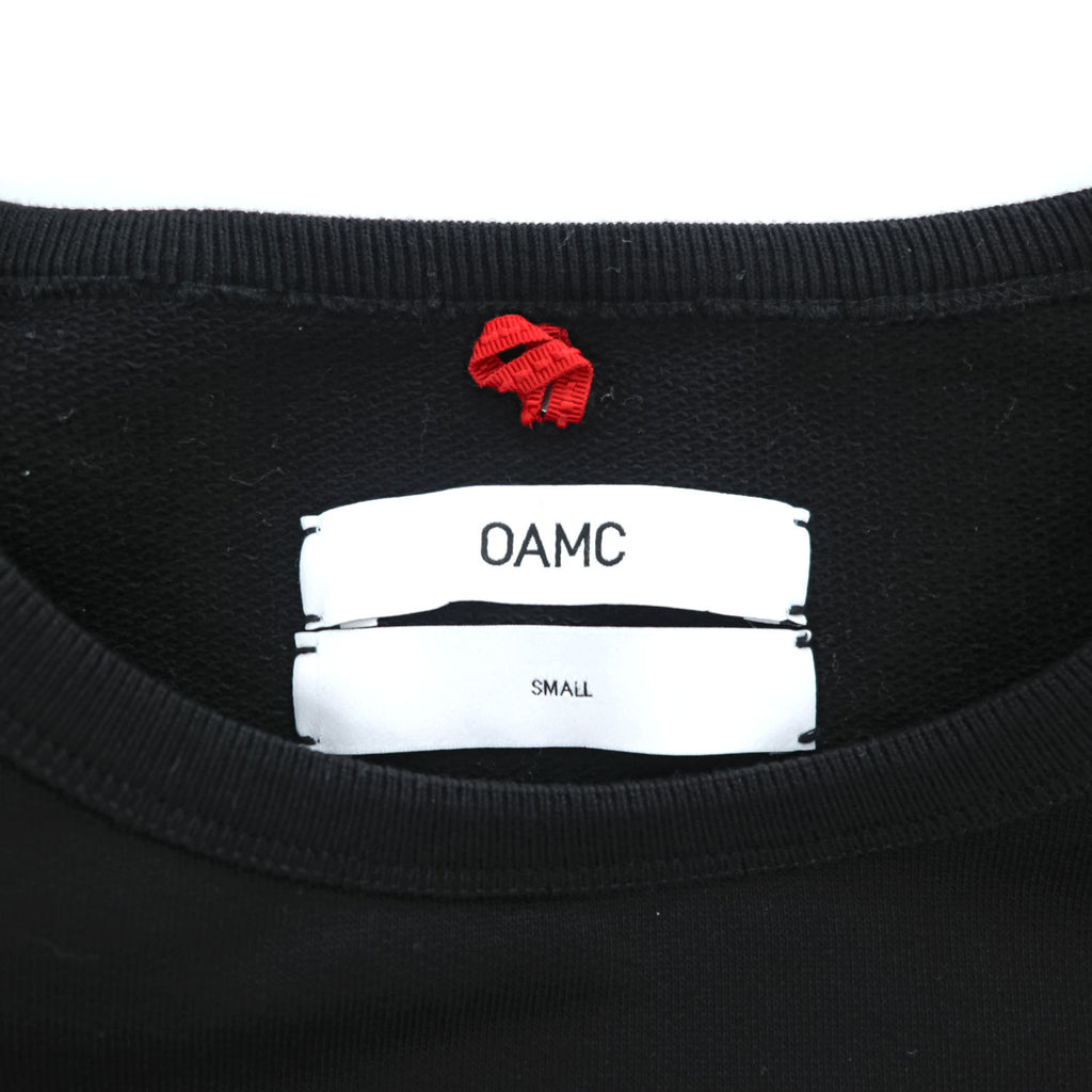 OAMC ホワイト ステッチ クルーネック スウェット トレーナー S ブラック LUMIERES ポルトガル製