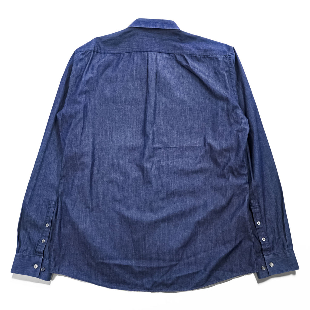 HUGO BOSS インディゴ ネイビー 長袖 シャンブレーシャツ 2XL SLIM 濃紺 トルコ製