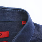 HUGO BOSS インディゴ ネイビー 長袖 シャンブレーシャツ 2XL SLIM 濃紺 トルコ製