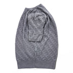 Emporio Armani Men's Short Sleeve Knit Sweater Grey Cotton-Viscose Jacquard Textured M