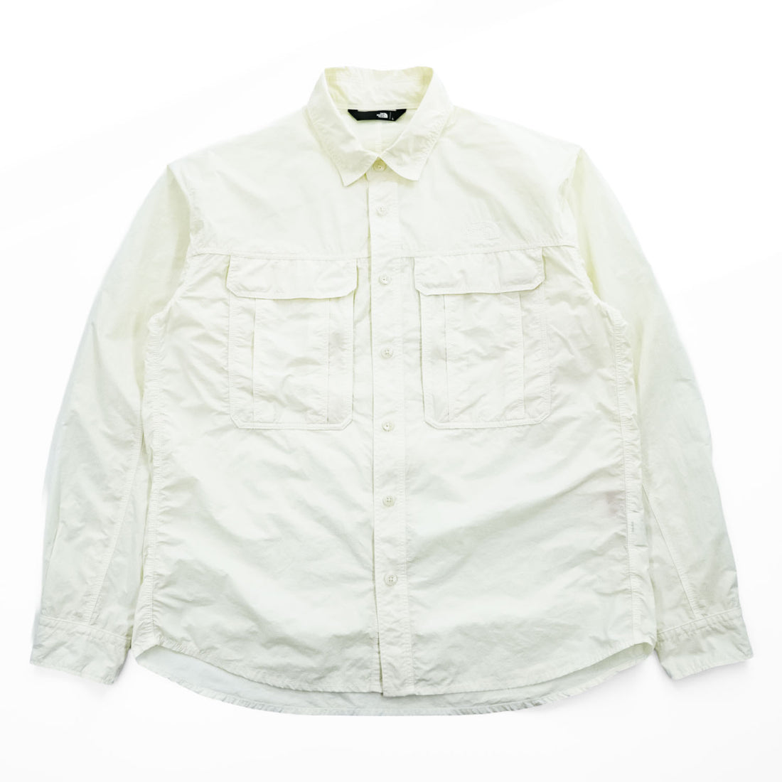 THE NORTH FACE ナイロン 長袖シャツ L オフホワイト RUSTLE CANOPY SHIRT 透湿 ポリジン バイオスタティック加工 抗菌防臭 NR12302