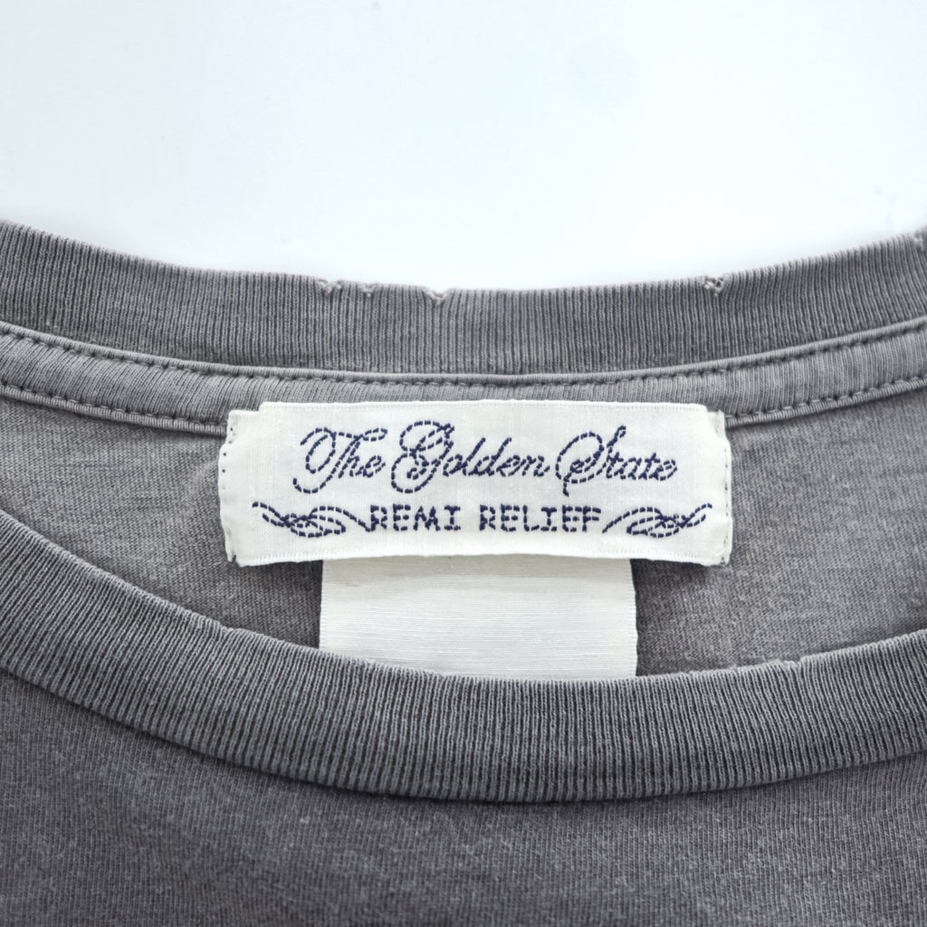 REMI RELIEF Japan-Made Vintage Faded Tee T-Shirt L Gray THE NOW