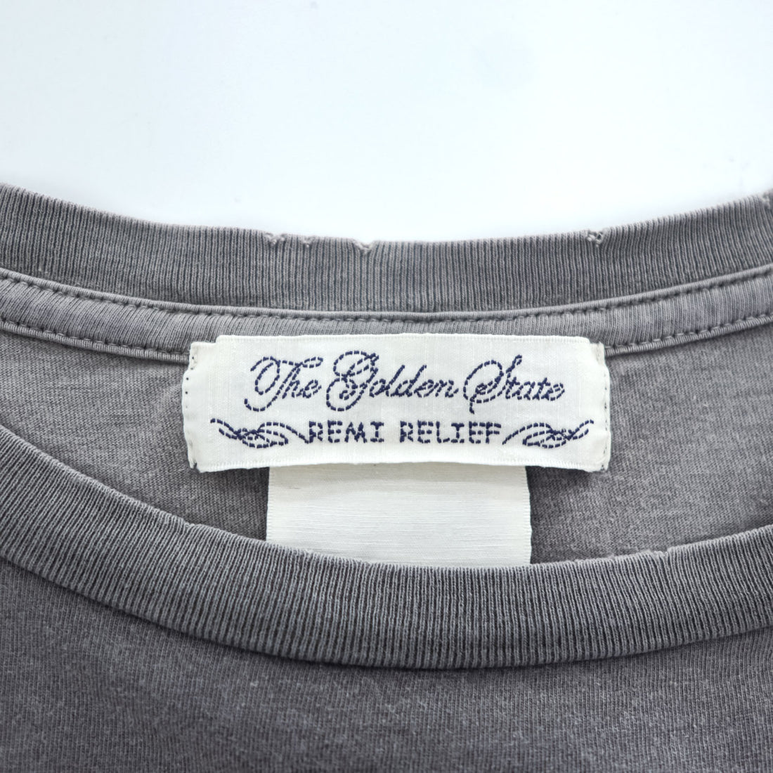 REMI RELIEF Japan-Made Vintage Faded Tee T-Shirt L Gray THE NOW
