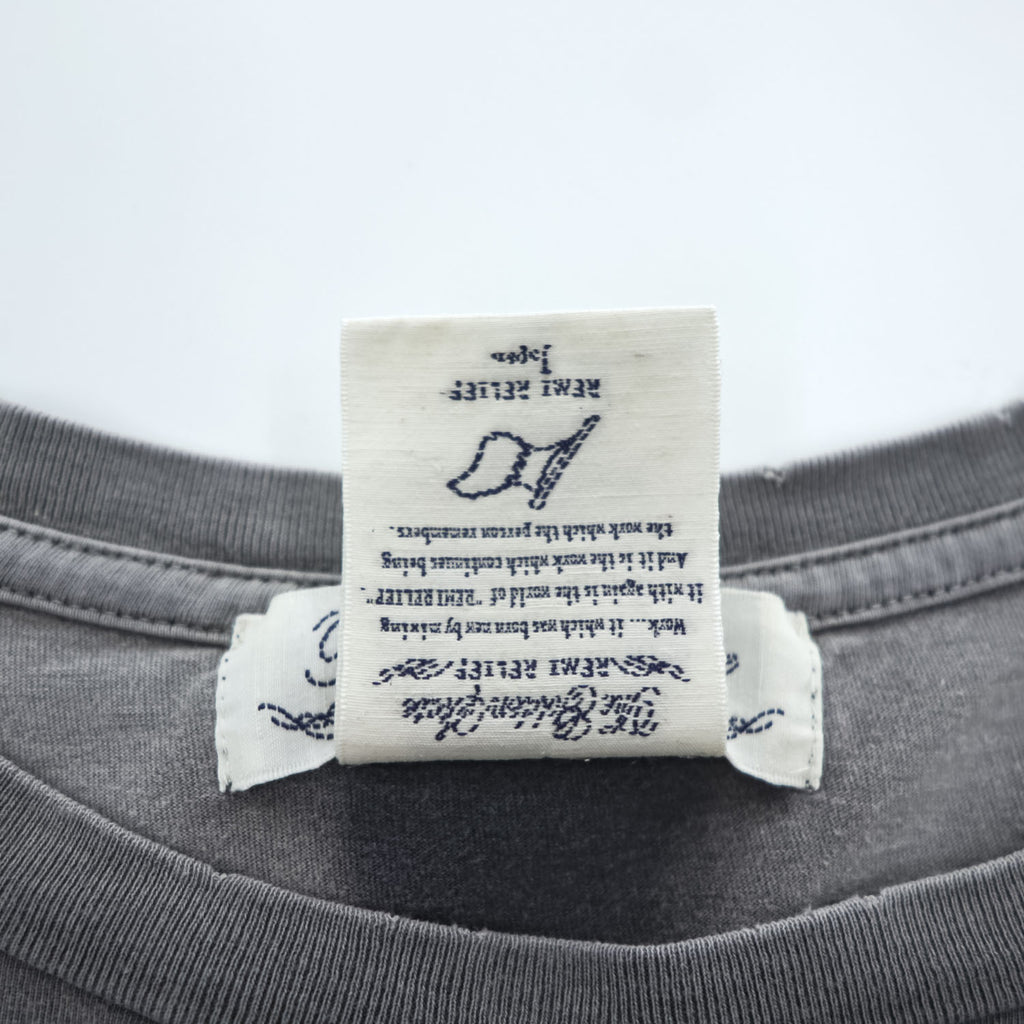 REMI RELIEF Japan-Made Vintage Faded Tee T-Shirt L Gray THE NOW