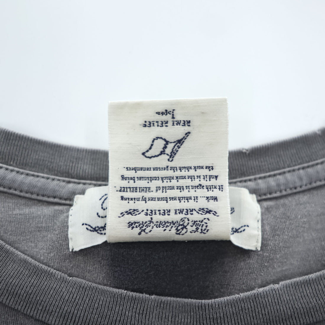 REMI RELIEF Japan-Made Vintage Faded Tee T-Shirt L Gray THE NOW