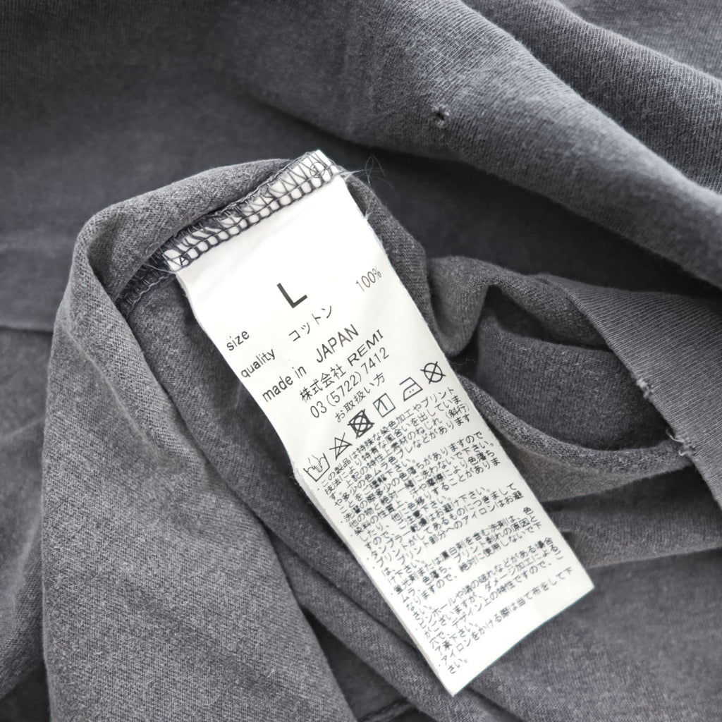 REMI RELIEF Japan-Made Vintage Faded Tee T-Shirt L Gray THE NOW